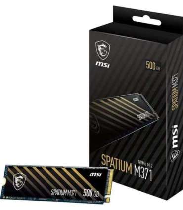 SSD|MSI|SPATIUM M371|500GB|M.2|PCIE|NVMe|3D NAND|Write speed 1150 MBytes/sec|Read speed 2200 MBytes/sec|2.15mm|TBW 110 TB|MTB