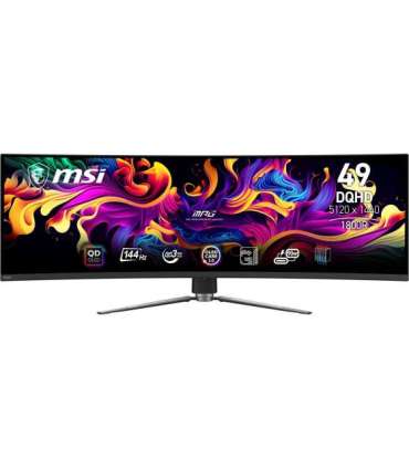 Monitor|MSI|MPG 491CQP QD-OLED|49"|Gaming/Curved|Panel QD-OLED|5120x1440|32:9|144Hz|Matte|0.03 ms|Swivel|Height adjustable|Ti
