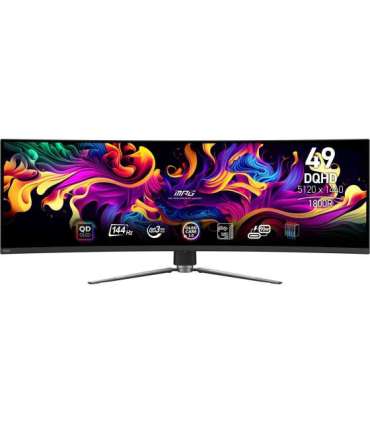 Monitor|MSI|MPG 491CQP QD-OLED|49"|Gaming/Curved|Panel QD-OLED|5120x1440|32:9|144Hz|Matte|0.03 ms|Swivel|Height adjustable|Ti