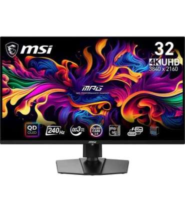 Monitor|MSI|31.5"|Gaming/4K|Panel QD-OLED|3840x2160|16:9|Matte|0.03 ms|Swivel|Pivot|Height adjustable|Tilt|Colour Black|MPG32