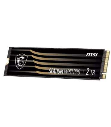 SSD|MSI|SPATIUM M480 PRO|2TB|M.2|PCIe Gen4|NVMe|3D NAND|Write speed 7000 MBytes/sec|Read speed 7400 MBytes/sec|2.15mm|TBW 140