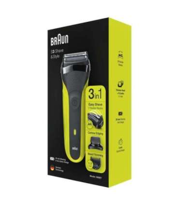 Braun Shaver 300BT Shave&Style Operating time (max) 30 min Black/Green