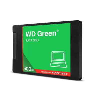 SSD|WESTERN DIGITAL|Green|500GB|3D NAND|Read speed 545 MBytes/sec|2,5"|MTBF 2000000 hours|WDS500G5G0A