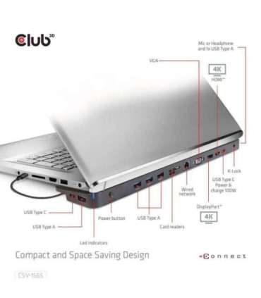 NB ACC DOCKING STATION/USB-C 100W CSV-1565 CLUB3D