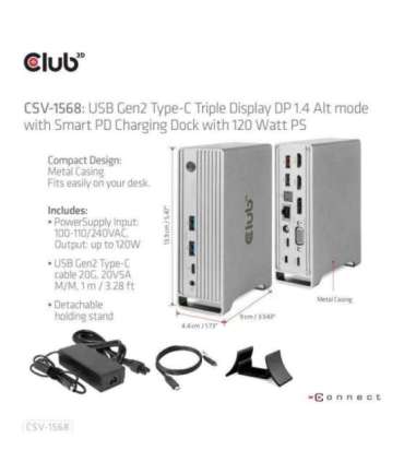 NB ACC DOCKING STATION/USB-C 120W CSV-1568 CLUB3D
