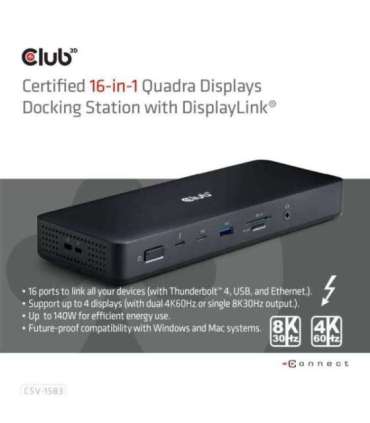 NB ACC DOCKING STATION 16IN1/THUNDERBOLT CSV-1583 CLUB3D