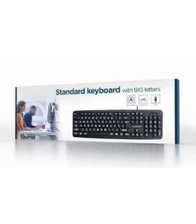 KEYBOARD STANDART USB ENG BIG/LETT. BLACK KB-US-103 GEMBIRD