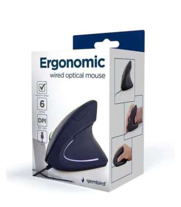 MOUSE USB OPTICAL BLACK/ERGONOMIC MUS-ERGO-01 GEMBIRD