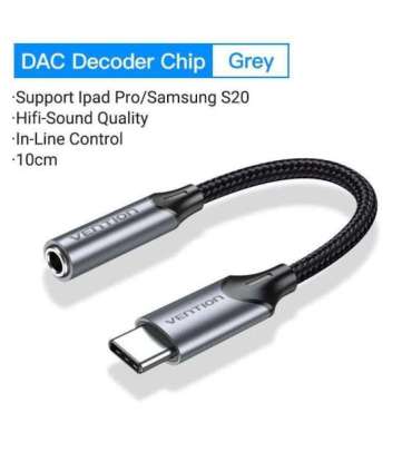 ADAPTER USB-C TO AUDIO 3.5MM/0.1M BGMHA VENTION