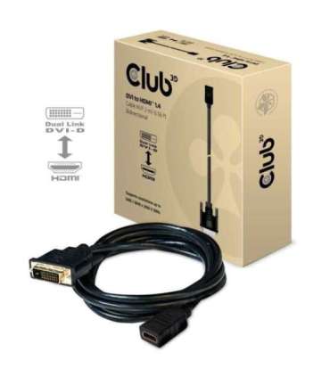 CABLE DVI-D TO HDMI 2M/M/F CAC-1211 CLUB3D