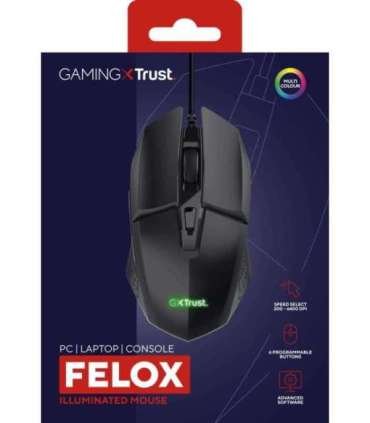 MOUSE USB OPTICAL GAMING BLACK/GXT 109 FELOX 25036 TRUST