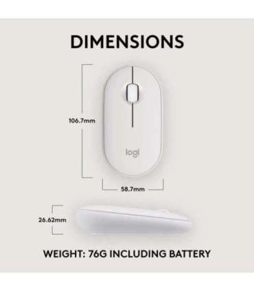 MOUSE USB OPTICAL WRL M350S/WHITE 910-007013 LOGITECH