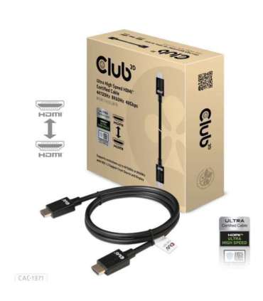 CABLE HDMI TO HDMI 1M/M/M CAC-1371 CLUB3D