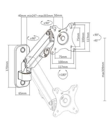 DISPLAY ACC MOUNTING ARM 27"/MA-WA1-01 GEMBIRD
