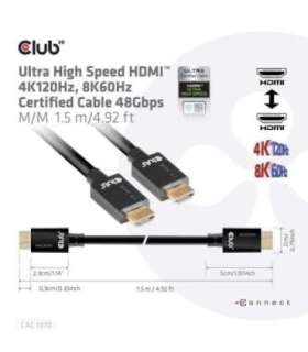 CABLE HDMI TO HDMI 1.5M/M/M CAC-1370 CLUB3D