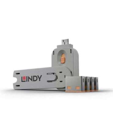 USB PORT BLOCKER 4PACK/ORANGE 40453 LINDY