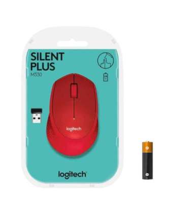 MOUSE USB OPTICAL WRL M330/SILENT RED 910-004911 LOGITECH
