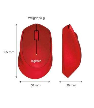 MOUSE USB OPTICAL WRL M330/SILENT RED 910-004911 LOGITECH