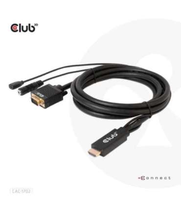 CABLE HDMI TO VGA 2M/M/M CAC-1712 CLUB3D