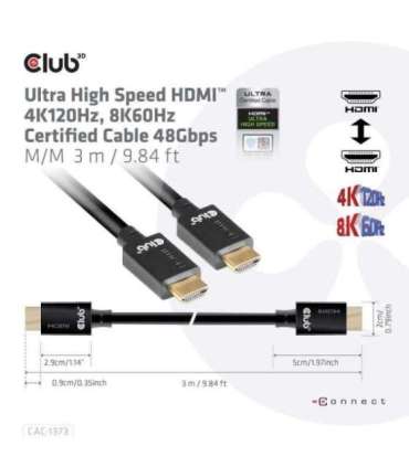 CABLE HDMI TO HDMI 3M/M/M CAC-1373 CLUB3D