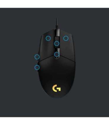 MOUSE USB OPTICAL G203/BLACK 910-005796 LOGITECH