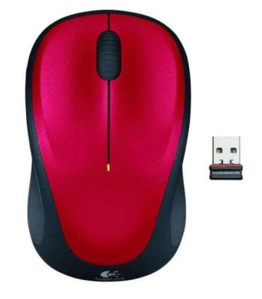 MOUSE USB OPTICAL WRL M235/RED 910-002496 LOGITECH
