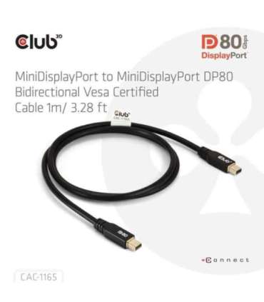 CABLE MINI DP TO MINI DP 1M/M/M CAC-1165 CLUB3D