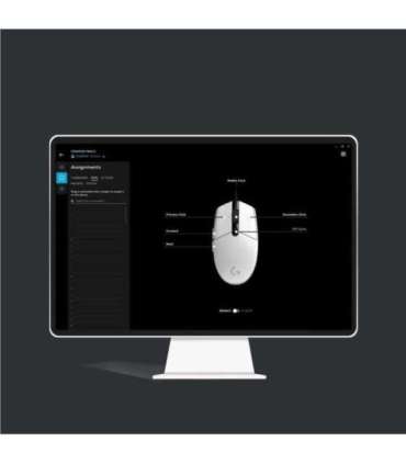 MOUSE USB OPTICAL G203/WHITE 910-005797 LOGITECH