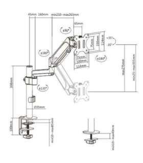 DISPLAY ACC MOUNTING ARM/17-32" MA-DA1P-01 GEMBIRD
