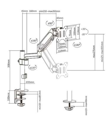 DISPLAY ACC MOUNTING ARM/17-32" MA-DA1P-01 GEMBIRD
