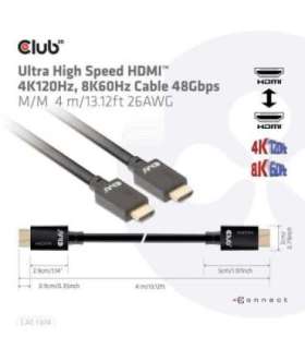 CABLE HDMI TO HDMI 4M/M/M CAC-1374 CLUB3D