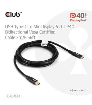 CABLE USB-C TO MINI DP 1.2M/M/M CAC-1561 CLUB3D