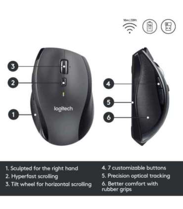 MOUSE USB LASER WRL M705/BLACK 910-001949 LOGITECH