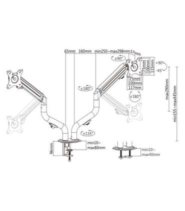 DISPLAY ACC MOUNTING ARM/17-32" MA-DA2-02 GEMBIRD
