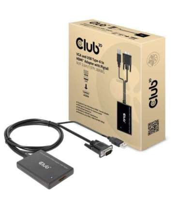 I/O ADAPTER VGA TO HDMI+USB/0.6M M/F CAC-1720 CLUB3D