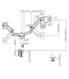 DISPLAY ACC MOUNTING ARM/17-32" MA-DA2P-01 GEMBIRD