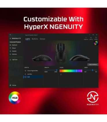 MOUSE USB OPTICAL PULSEFIRE/HASTE 2 BLACK HYPERX