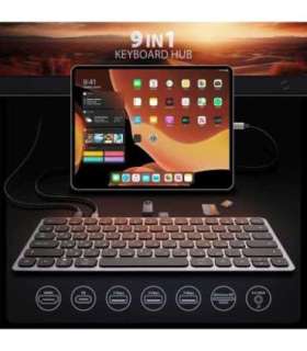 KEYBOARD + I/O HUB 9IN1/0.6M HMC-KB-CRL AXAGON