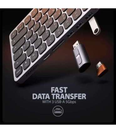 KEYBOARD + I/O HUB 9IN1/0.6M HMC-KB-CRL AXAGON