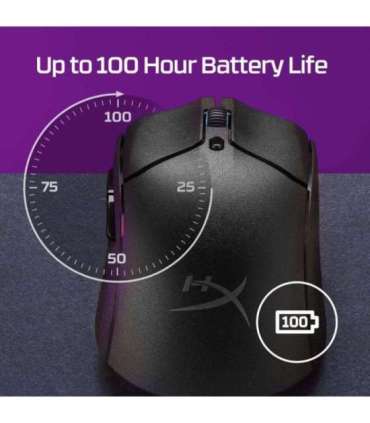 MOUSE USB OPTICAL WRL/PULSEFIRE HASTE 2 BLACK HYPERX