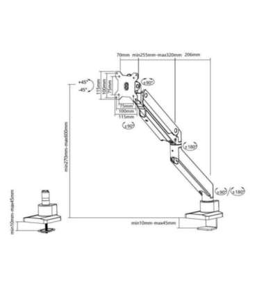 MONITOR ACC DESK MOUNT 10-49"/NM-D775SILVERPLUS NEOMOUNTS