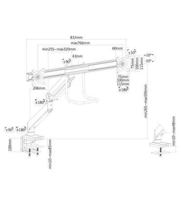 MONITOR ACC DESK MOUNT 10-32"/NM-D775DXBLACK NEOMOUNTS