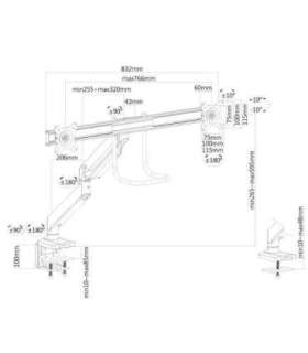 MONITOR ACC DESK MOUNT 10-32"/NM-D775DXWHITE NEOMOUNTS