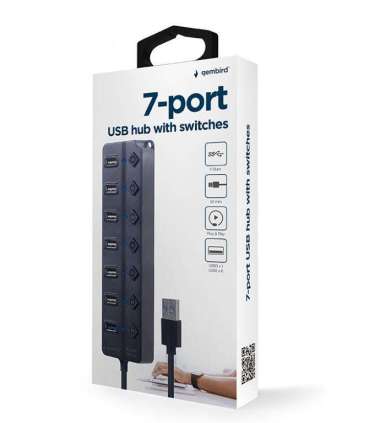 I/O HUB USB3 7PORT/UHB-U3P1U2P6P-01 GEMBIRD