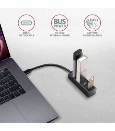 I/O HUB USB-C 4PORT MINI/0.2M HUE-M1C AXAGON