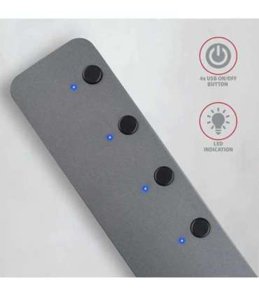 I/O USB HUB SWITCH 4PORT/0.2M HUE-MSA AXAGON