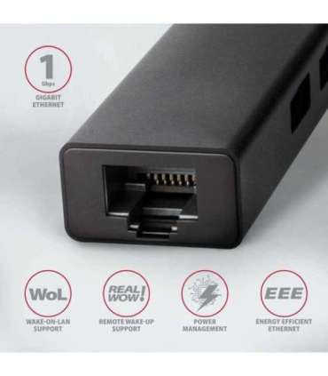 I/O HUB USB-C 4PORT GLAN/0.2M HMC-GL3A AXAGON