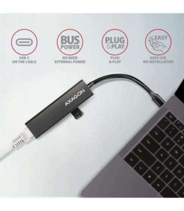 I/O HUB USB-C 4PORT GLAN/0.2M HMC-GL3A AXAGON