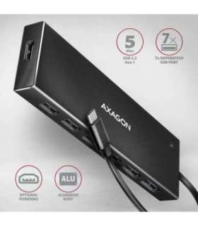 I/O HUB USB-C 7PORT FLAT/0.3M HUE-F7C AXAGON