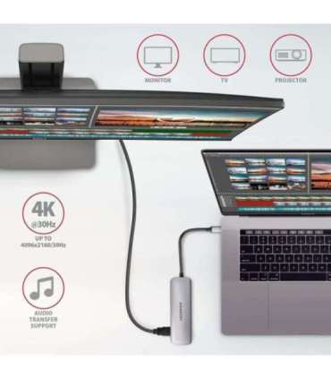 I/O HUB USB-C 5IN1/0.2M HMC-HCR3A AXAGON